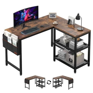 VECELO L Shaped Desk 47Inch Computer Gaming Study Writing Table Home Office Work - Picture 1 of 7