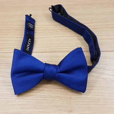 Pajarita ALFANI para hombre azul cobalto liso satinado preatada Foto 1 de 3