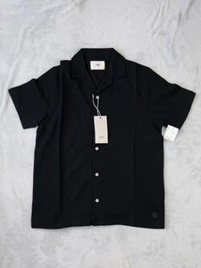 Folk Kane Summer Shirt Short Sleeve Black Size Medium Men's BNWT RRP £110 - Picture 1 of 10