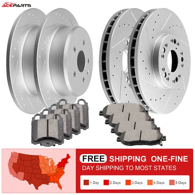 Front Rear Drilled Brake Rotors & Ceramic Pad For Lexus GS300 GS400 GS430 IS300 - Image 1 of 4