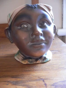 Antique Bisque Tobacco Jar Depicting a Black Girl's Face/Head (without Lid) - Picture 1 of 6