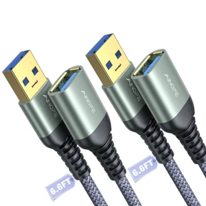 Paquete de 2 cables de extensión USB de alta velocidad USB 3.0 tipo macho a fem - Imagen 1 de 12