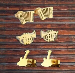 musical instrument earrings.musical Earrings.guitar,trumpet, Accordion Earrings 