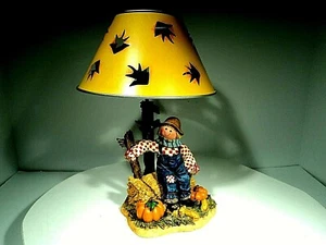 HOME INTERIORS & GIFTS SCARECROW CANDLE HOLDER W/METAL CUT-OUT SHADE VTG NIB/NOS - Picture 1 of 11