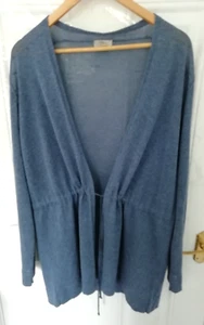 Moderne Rarität Gr. S altrosa Long Strickjacke Oberteil Tunnelzug Viskose Mix - Bild 1 von 9