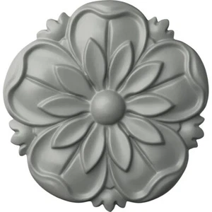 Lyre Round Rosette 5 7/8"OD x 7/8"P Primed Decorative Ceiling Medallion - Picture 1 of 6