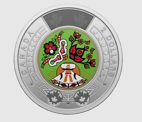 2023 CANADA $2 NATIONAL INDIGENOUS PEOPLES DAY 2 Dollar Colorized Toonie Coin Cover