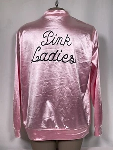 Pink Ladies Grease Rydell HS Full Zip Stretchy Bomber Jacket Women's LARGE - Picture 1 of 10
