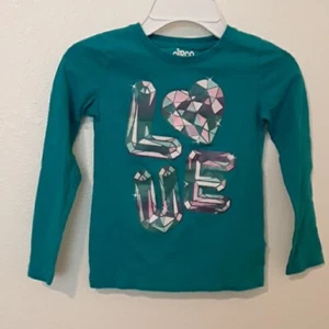 Circo Girls 6/6X Blue Sparkly Love Long Sleeve Cotton Sweater CLEARANCE - Picture 1 of 3