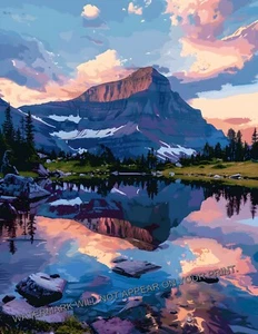 Glacier National Park Hidden Lake Montana Montagne Rocciose Giclée Stampa Arte 8,5X11 - Foto 1 di 2