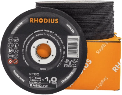 RHODIUS Trennscheibe XT85 50 Stück Ø 115-125 mm für Edelstahl, Stahl, Metall - Bild 1 von 4