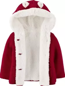 Carter's Baby Chaqueta Cárdigan con Capucha Forrada de Sherpa Roja Recién Nacida Nueva con Etiquetas - Imagen 1 de 2