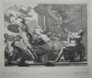 Phineus wird von den Harpyien mit Hunger bestraft Radierung Dorigny nach Vouet - Picture 1 of 8
