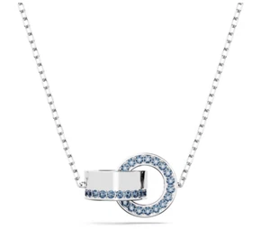Swarovski 5663504 Pendente Hollow Anello concatenato Blu Placcato Rodio - Foto 1 di 2