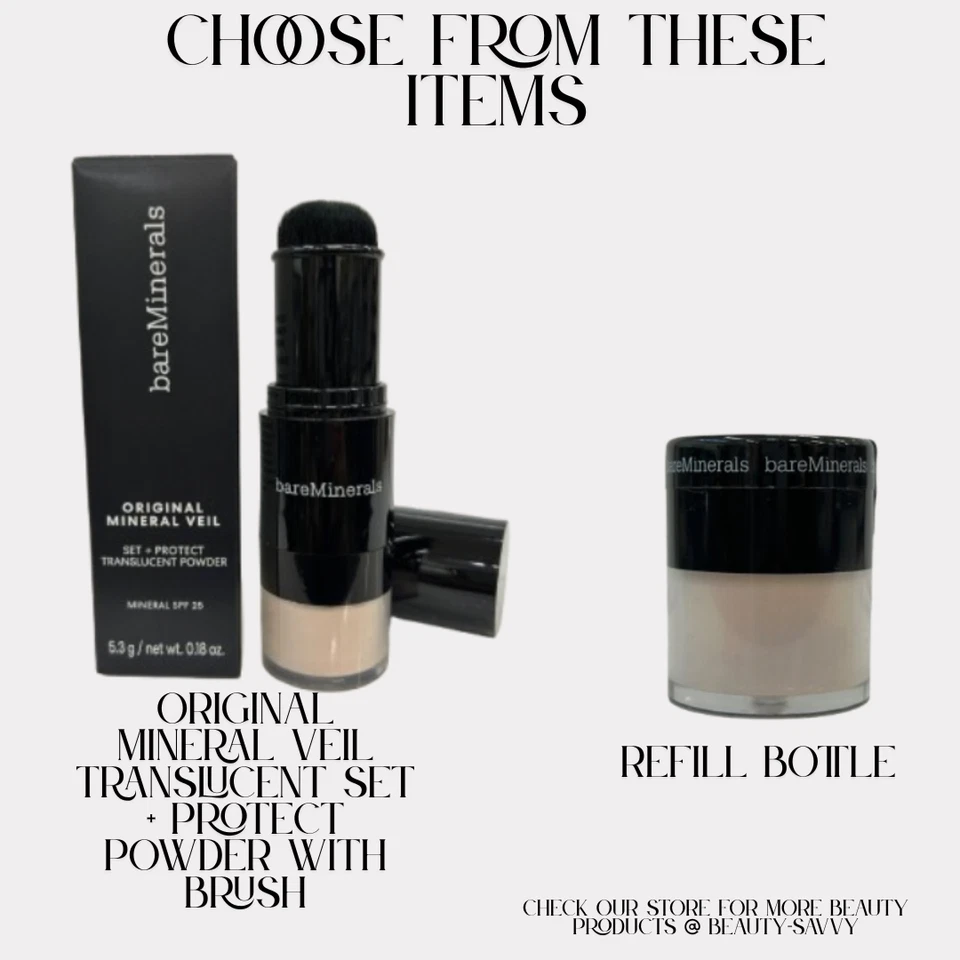 bareMinerals Mineral Veil Powder Translucent - Refillable Brush & Refill- Choose - Image 1 of 1