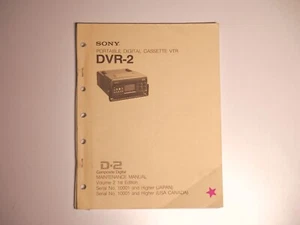 Sony DVR-2 Portable D-2 Digital Cassette VTR Service Maintenance Manual Vol2~OEM - Picture 1 of 2