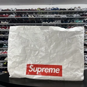 SUPREME Large Reusable Shopping Bag Cotton Handles Woven Polypropylene Box Logo - Picture 1 of 6