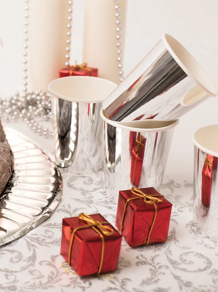 Bicchieri di carta Argento Lux 250 ml 8 Pz - Immagine 1 di 1