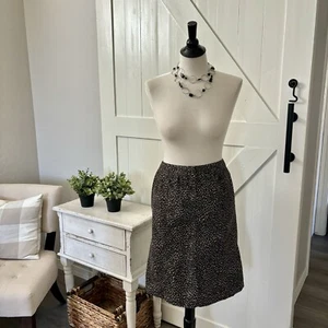 Talbots Animal Print Corduroy A-Line Skirt Size 10 Midi Stretch Crazy Cat Lady - Picture 1 of 12