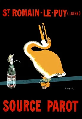 French Water Source Parot 1908 Vintage Poster Print Retro Style Wall Decor Art - Image 1 of 4