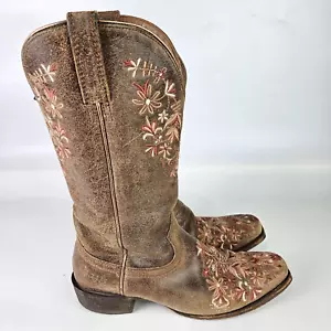 Ariat Women's Floral Embroidery Square Toe Cowgirl Boots 10015332 Size 8B - Picture 1 of 5