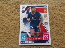 Match Attax 2021/2022 Nino Mendes PS Germain Mint Squad Update Rare Base Card UK