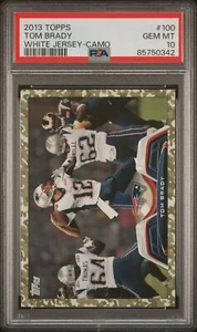 2013 Topps White Jersey Camo Tom Brady /399 #100 PSA 10 Gem Mint - Picture 1 of 2