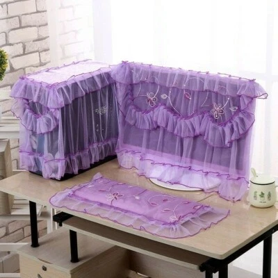 Protezione antipolvere monitor desktop computer fiori increspati pizzo 17"-27" adorn - Immagine 1 di 4