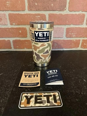 Yeti Rambler Tan Camo 20 oz Tumbler- Rare! Sold Out! Discontinued!