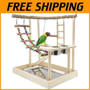 Parrot Wood Perch Stand Play Gym - Picture 1 of 9