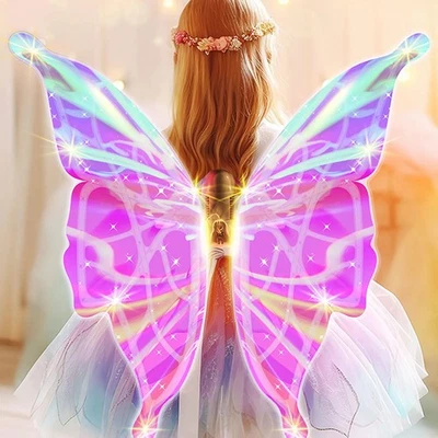 Electric Luminous Butterfly Fairy Wings | Moving Light-Up Musical Dancing Prop