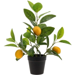 13'' Artificial Lemon Tree Black Potted Mini Plants Decoration Fake Realistic... - Picture 1 of 7