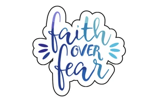 Faith Over Fear Watercolor Boho Rustic Vinyl Die Cut Sticker 3.5x2.5 - Picture 1 of 1