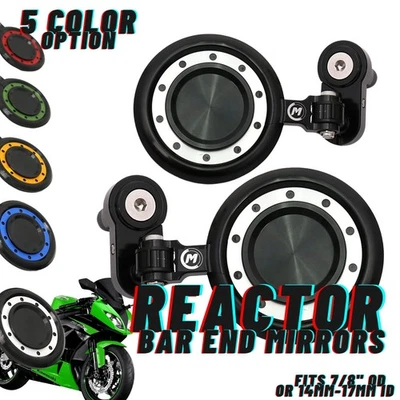 Espelhos de extremidade de barra para Kawasaki ZX-6R/ZX-14R/ZZR1400 (alumínio CNC, 2006-2024) - Imagem 1 de 4