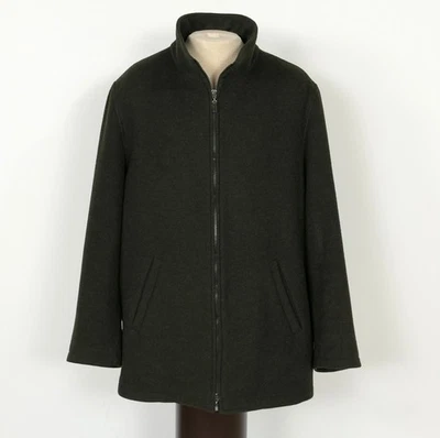Canali 100% Wool Mid-Length Coat Men's 48L ~ Made in Italy / Serge Green /VTG - Image 1 of 4