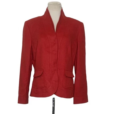 Blazer Albert Nipon Naranja Lana Botones a Presión Talla 12 Foto 1 de 4