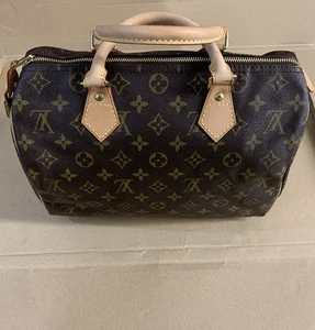 Borsa Louis Vuitton Speedy Genuine 100% Marrone Tela Louis Brown Canvas Bag - Foto 1 di 22