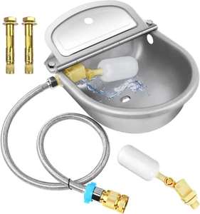 Automatic Animal Drinking Water Bowl with Float Valve, 304 Stainless Steel Autom - Picture 1 of 11