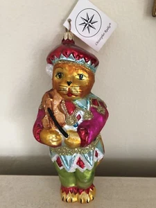 Christopher Radko Hand Painted Glass Christmas Ornament "Romeow" Cat with Violin - Picture 1 of 11
