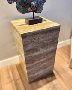 Travertine Cube Table, plinth side Table, Flower Table, Square Table - Picture 1 of 4