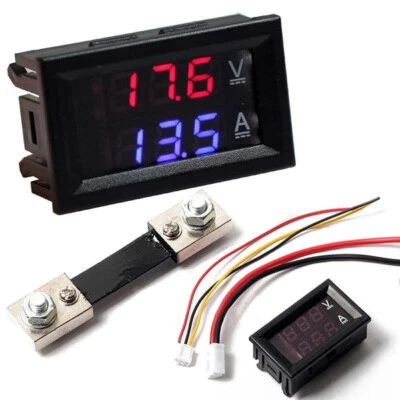 DC 100V 50A Digital Voltmeter Ammeter Dual LED display Volt Amp Meter with Shunt