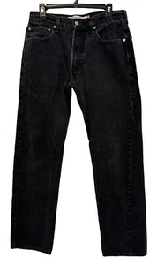 Levi Strauss 505 Regular Fit Black Wash Zip Fly Jeans 34" Waist x 34" Inseam - Picture 1 of 3