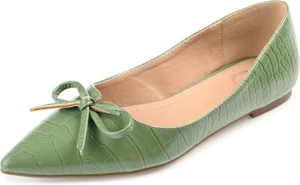 NWT Journee Collection Green Devalyn Ballet Pointed Toe Slip On Flats 5.5 - Picture 1 of 6