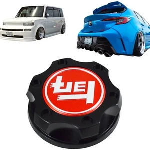 Black Oil Cap Billet Aluminum TEQ Emblem For Toyota Scion Lexus - Picture 1 of 3