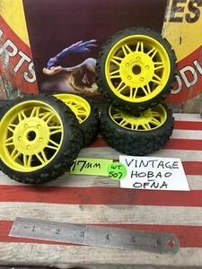VINTAGE HoBao / Ofna 17mm BUGGY TIRE AND WHEELS PreOwned / Good Condition 2pc. - Picture 1 of 6