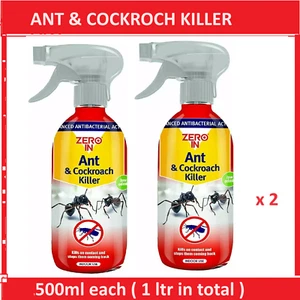 2 x 500 ML - ZERO IN ANT & COCKROACH KILLER SPRAY (1000ml) - FAST ACTION - Picture 1 of 1