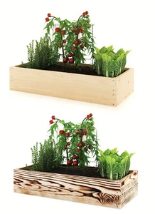 Lermowoood Hochbeet aus Holz Natur Geflammt – Pflanzkasten für Gemüse & Kräuter - Bild 1 von 40