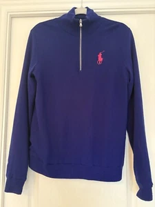 Polo Golf Ralph Lauren 1/4 Zip lila Pullover Pulli komplett gefüttert Gr. 12/14 L - Bild 1 von 6