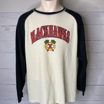 Vintage Chicago Blackhawks NHL Hockey Thermal Waffle Knit Shirt Sz. 2XL - Image 1 of 4