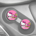 HELLO KITTY DONUTS AND COFFEE DESIGN RUBBER CAR COASTERS SET OF 2